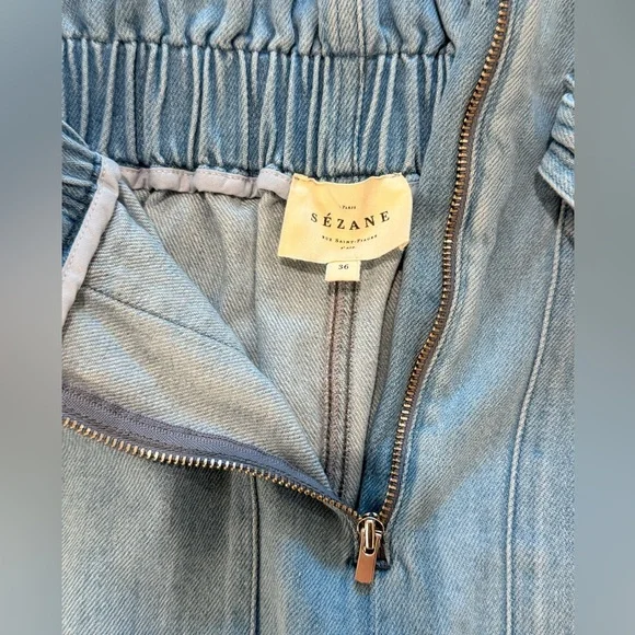 Sezane Anthon Trousers Bleach Denim - Size 4 - Picture 5 of 5